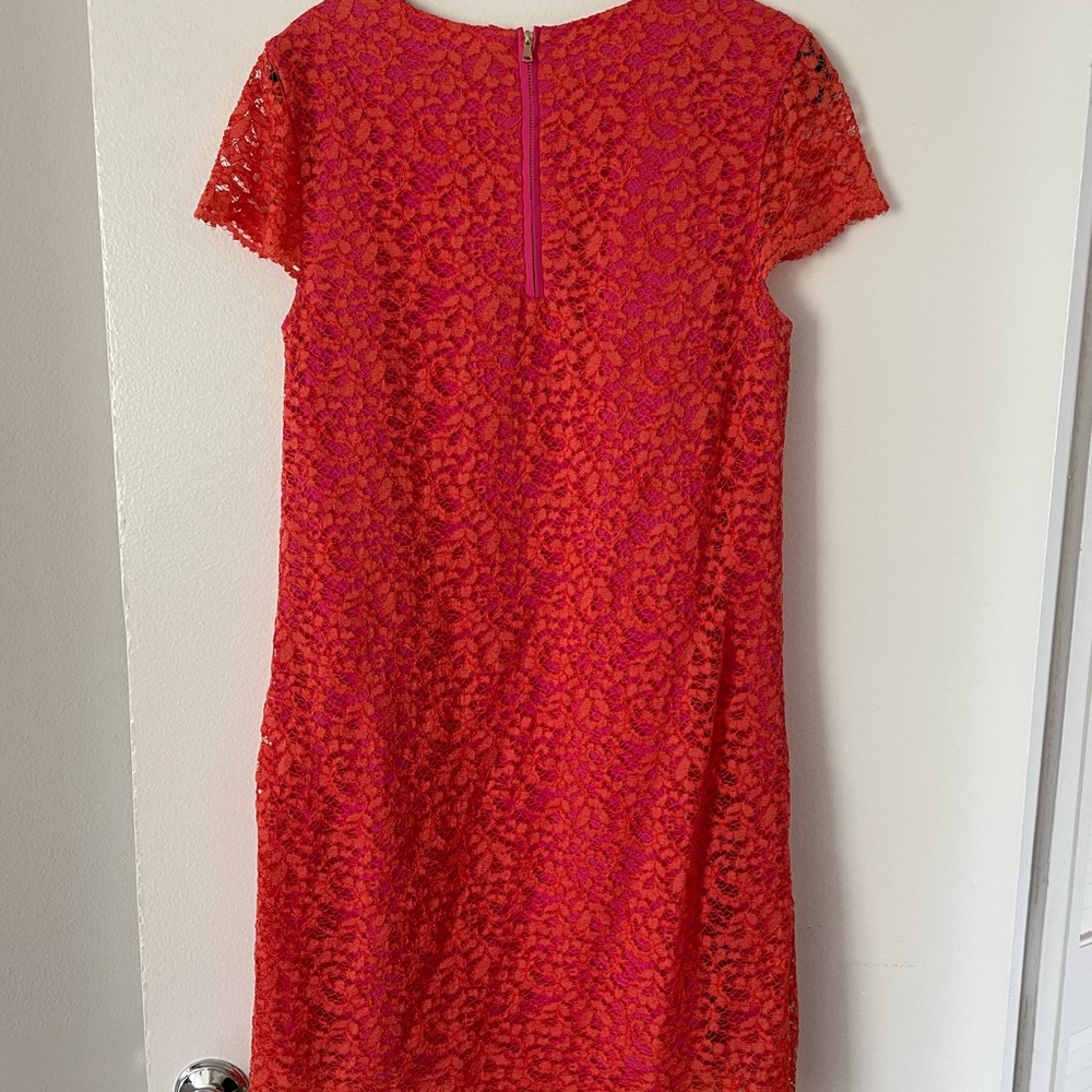 Cynthia Steffe: orange and pink eyelet dress. Gently worn. Size: 10